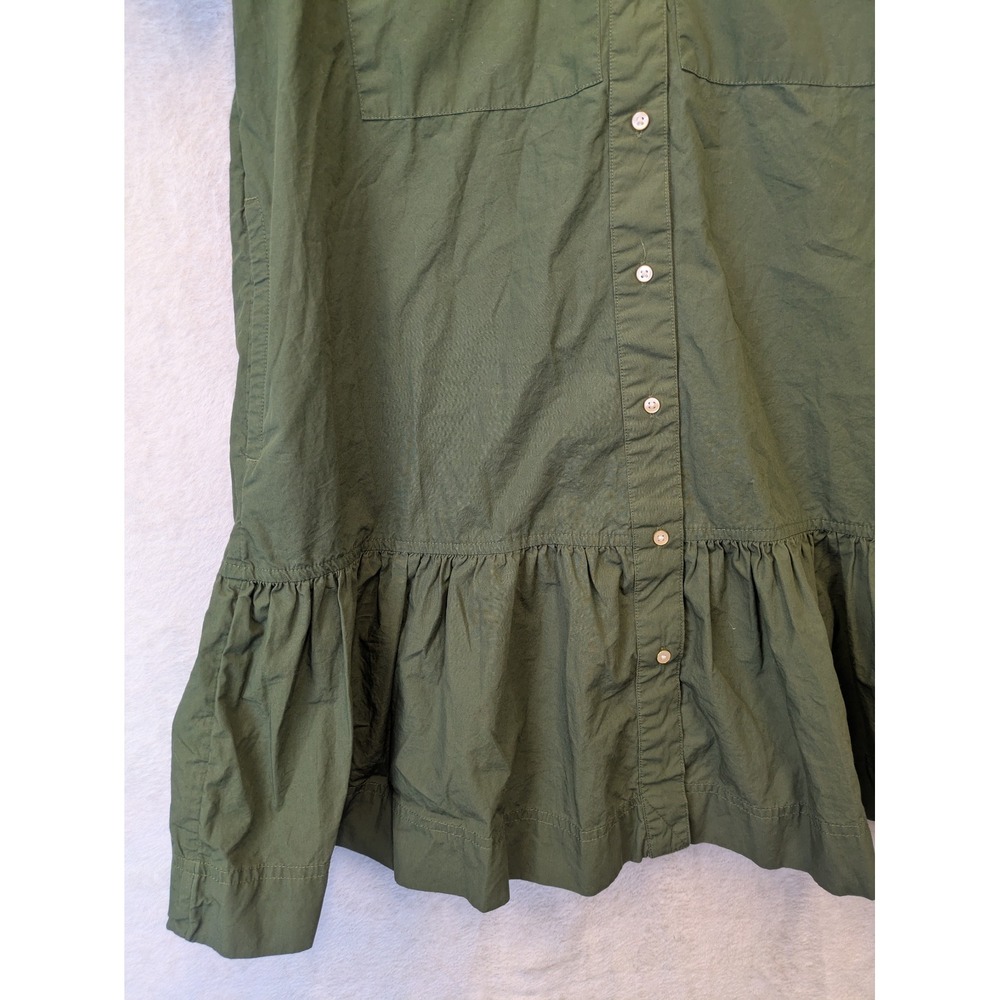 Free Assembly Womens XS Olive Green Short Puff Sleeve Tiered Button Front‎ Dress - Picture 4 of 10